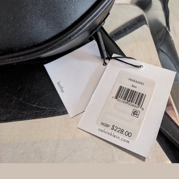 NEW Calvin Klein Black Leather Crossbody – Structured Sleek Minimalist Bag - Picture 10 of 10